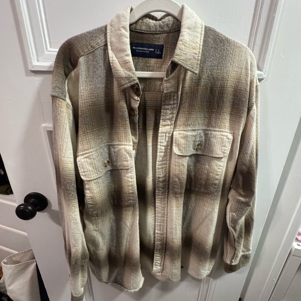 A&F MENS 90s OVERSIZED FLANNEL